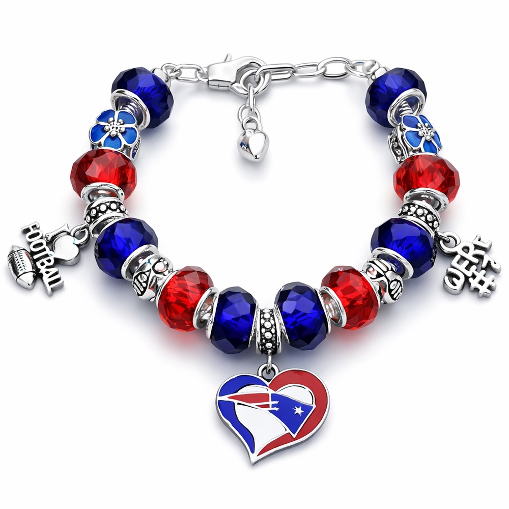 Patriots Charm Bracelet, New England Patriots Jewelry for Women
